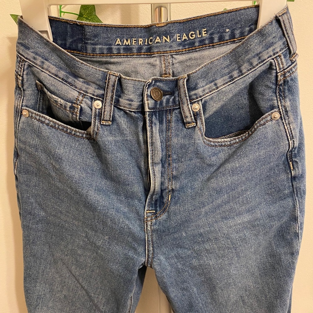 AE High Rise Ripped Mom Jeans - Picture 3 of 8